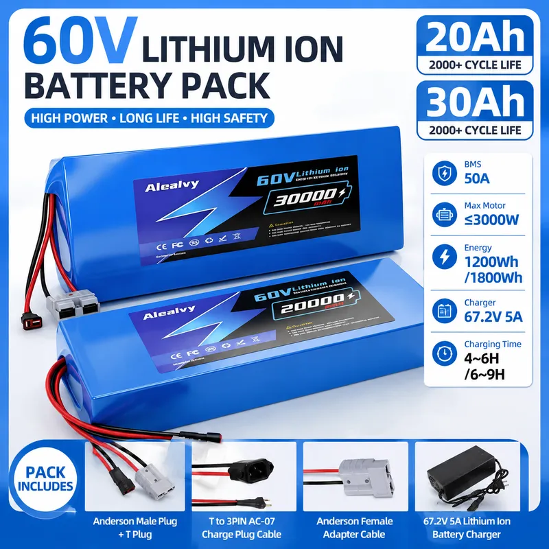 60V 30Ah 21700 Battery Pack - Аккумуляторный блок Aleaivy 60В 20Ач 30Ач