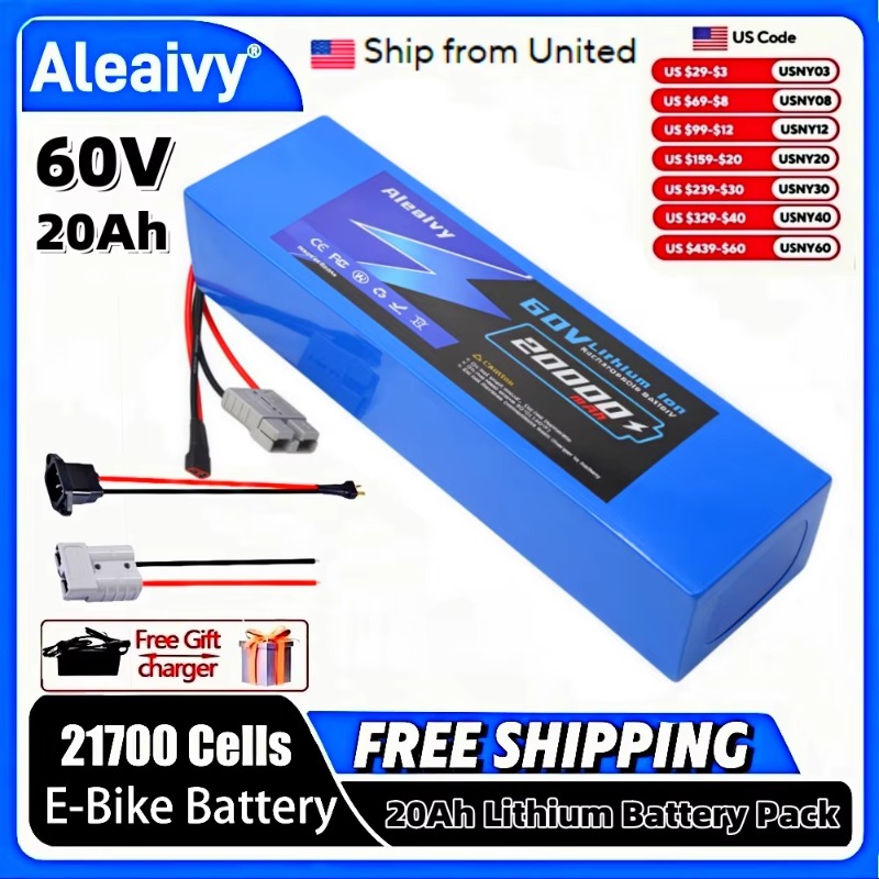 Аккумуляторный блок Aleaivy 60 – обзор и цена 60V 30Ah 21700 Battery Pack