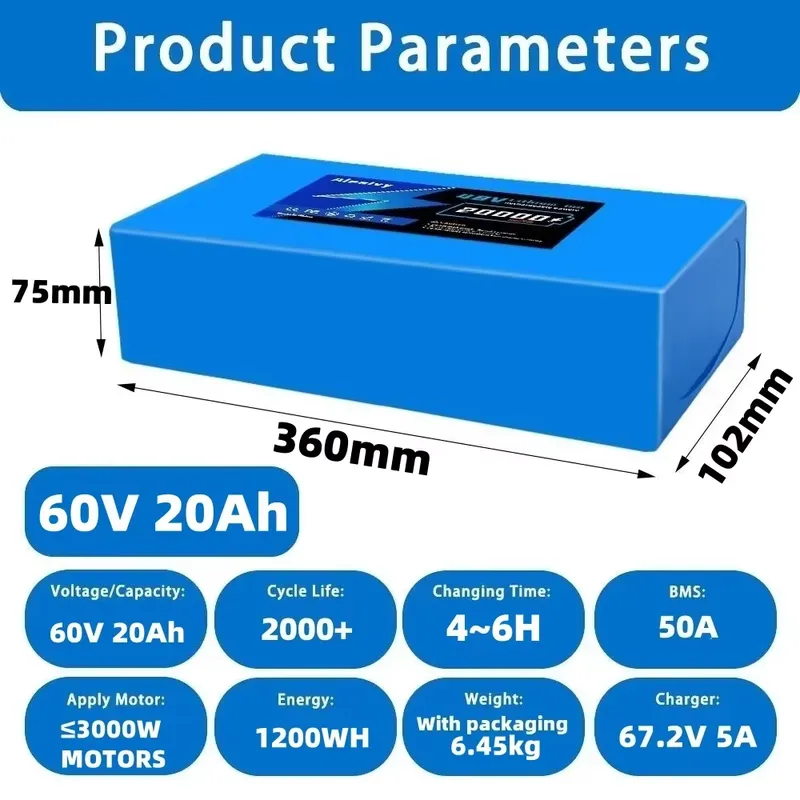 Аккумуляторный блок Aleaivy 60 – обзор и цена 60V 30Ah 21700 Battery Pack